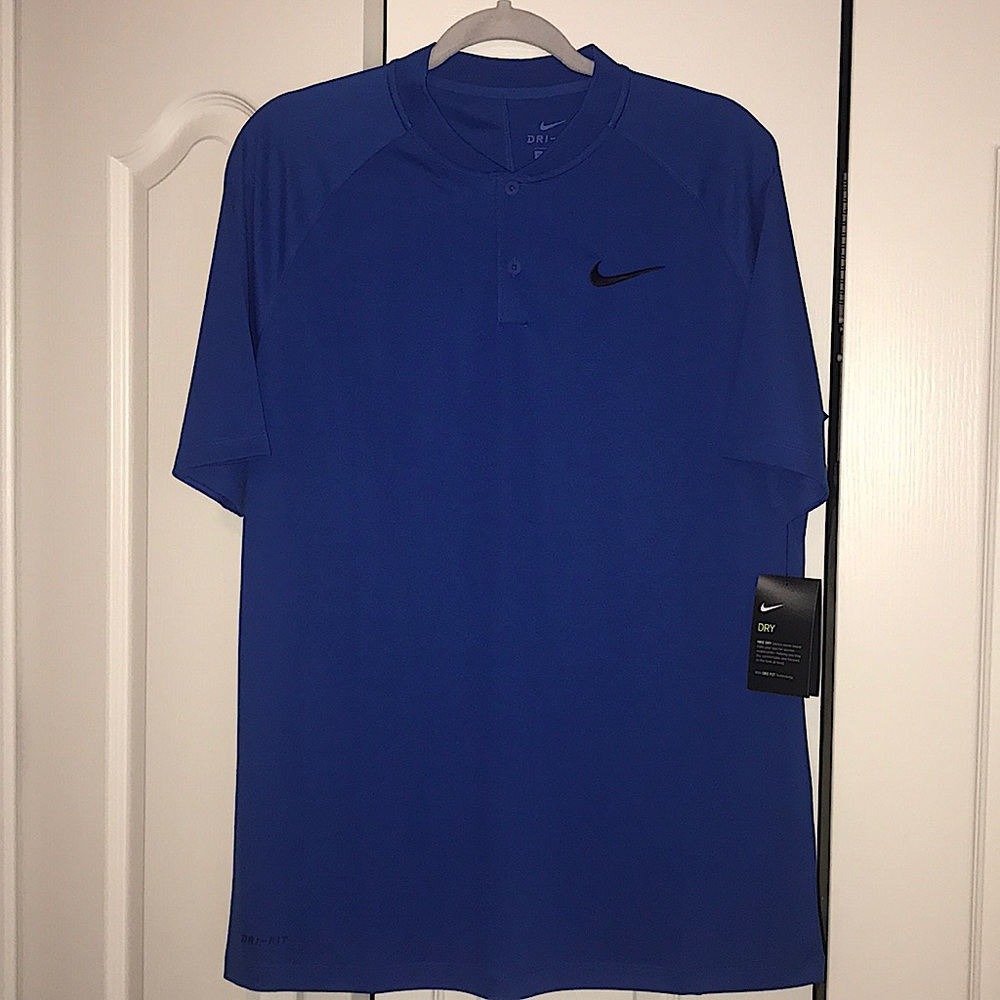 Men’s Nike Dri-Fit Royal Blue Golf Shirt M 💯NWT
